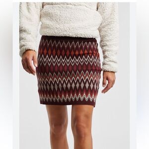 Krimson Klover Red Ribbed Pencil Skirt WOOL LIKE SIZE small